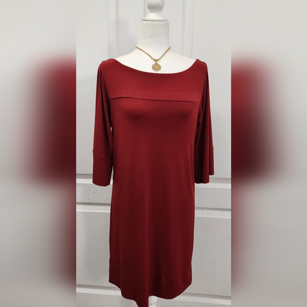 Banana Republic Rich Burgendy Red Quarter Sleeve Dress